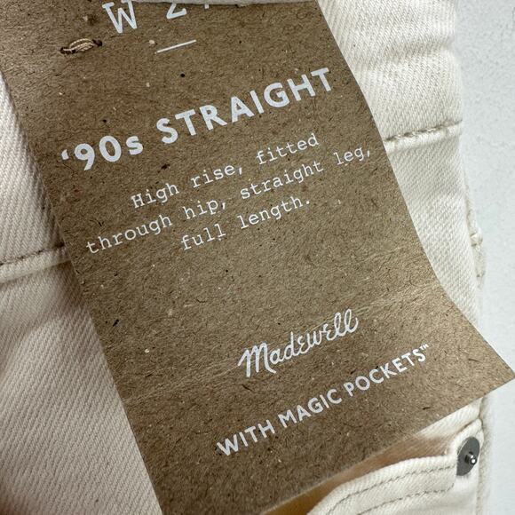 Madewell The 90s Straight Jean Vintage Canvas Beige High Waist US 27 NWT - Picture 12 of 14